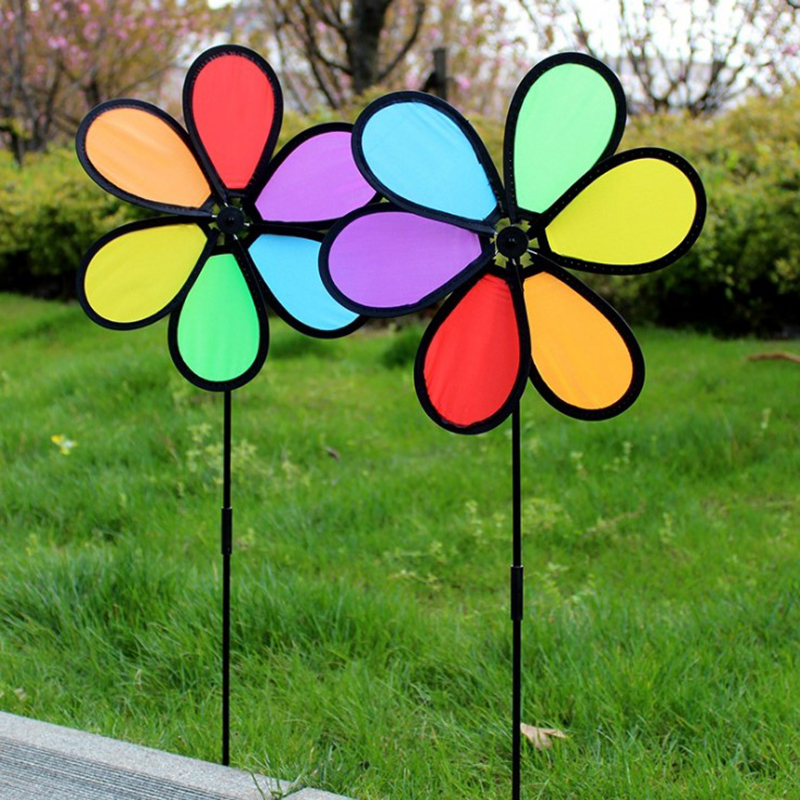 Kids Yard Toys - 【M】1個入りカラフルな風車風スピナー装飾品 子供用おもちゃ 家庭用庭園装飾