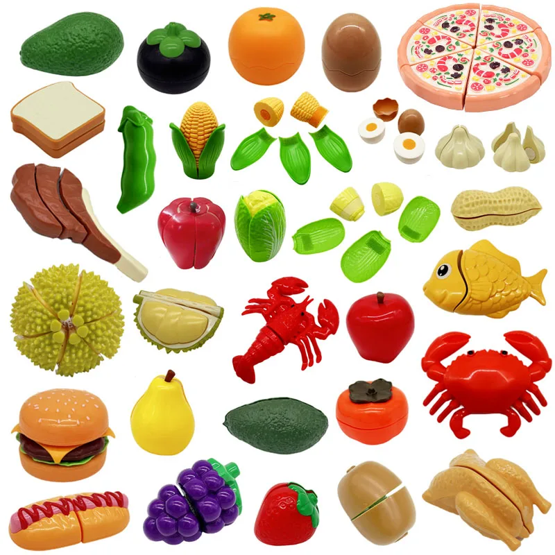 Kids Toys Kitchen Set - 子供のためのモンテッソーリハウスゲーム,果物,ピタヤ,野菜,シミュレーション,キッチン,古典的なゲーム,教育玩具,ギフトを切る