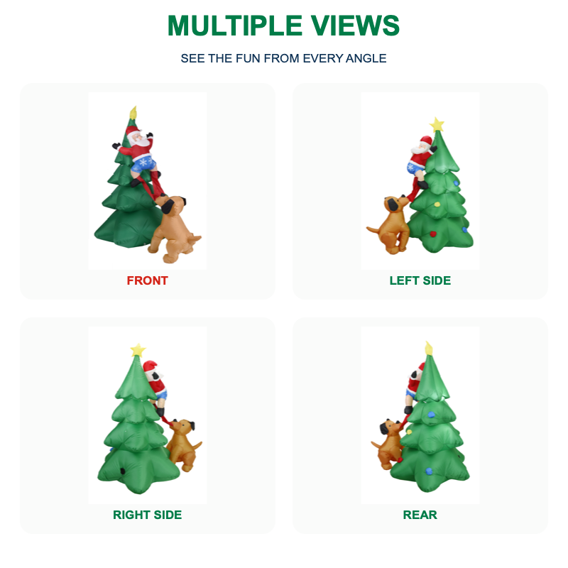 高さ約1.8mのクリスマス用インフレータブル犬。サンタクロー - Kids Yard Toys のレビューと価格
